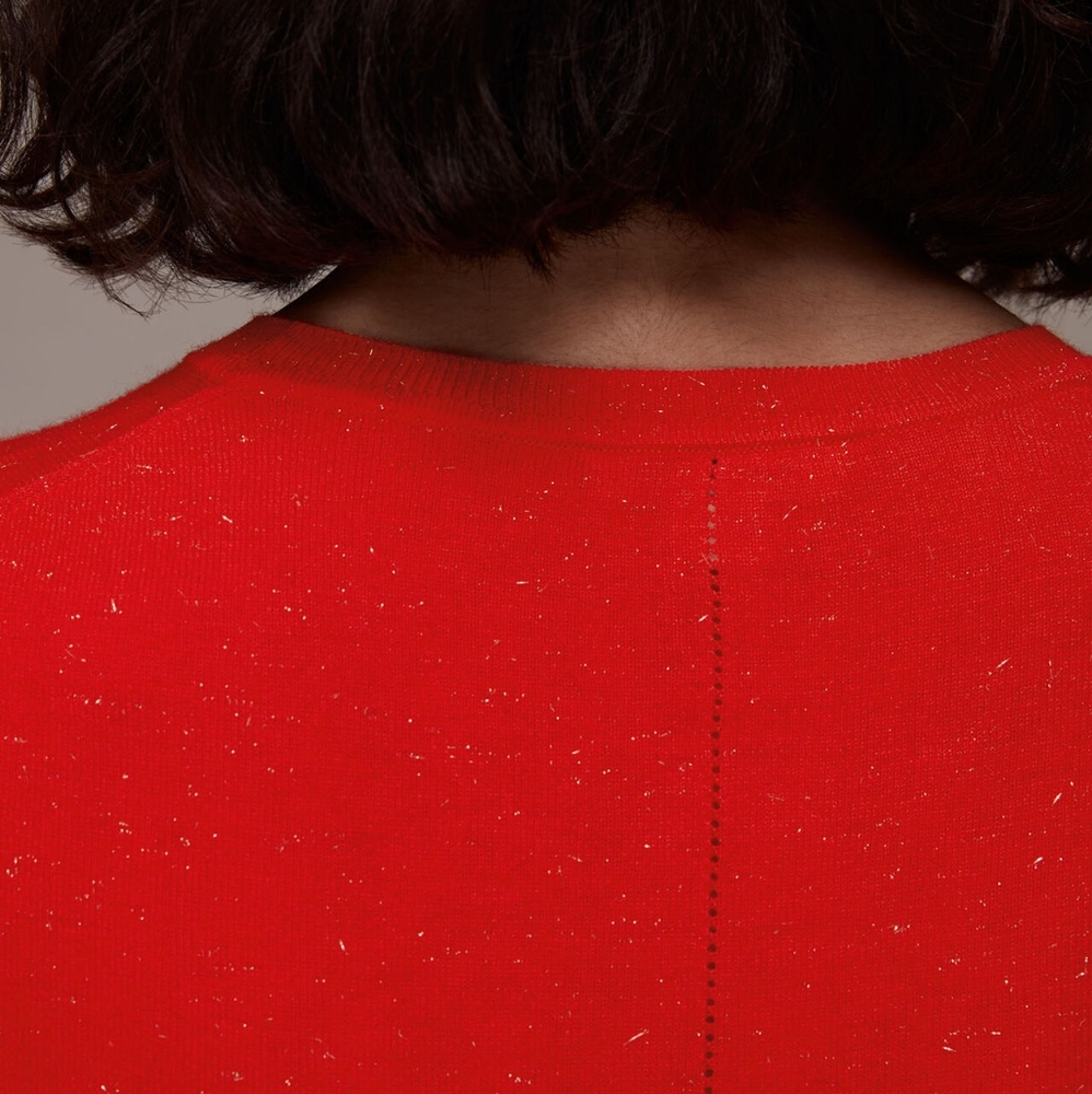 WHISTLES red sparkle sweater pullover - Picture 3 of 11